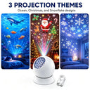 360° Dynamic Rotating Projector Light LED Ocean Ripple Starry Sky Projector Light USB Atmosphere Night Light for Room Decoration