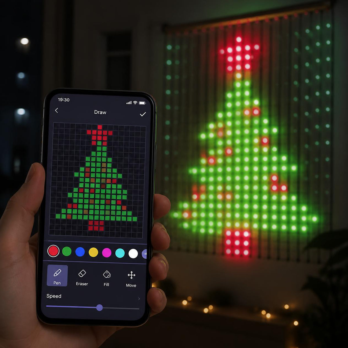 Glow Wall smart Christmas curtain lights