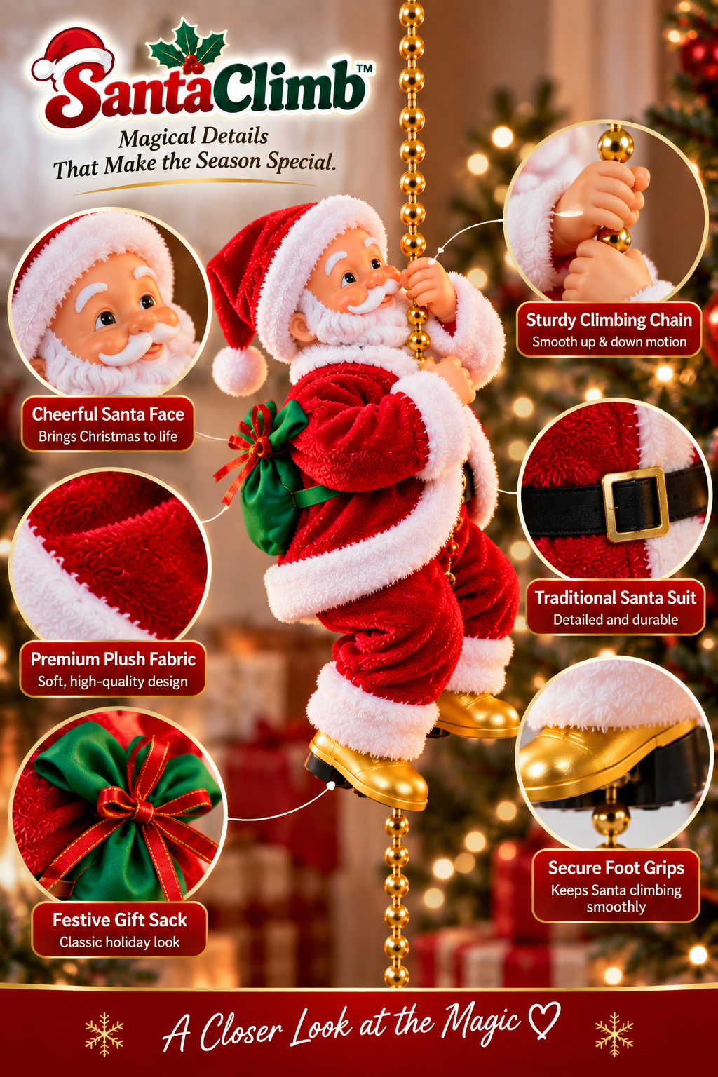 Santa Climb™ | Animated Climbing Santa Christmas Decoration