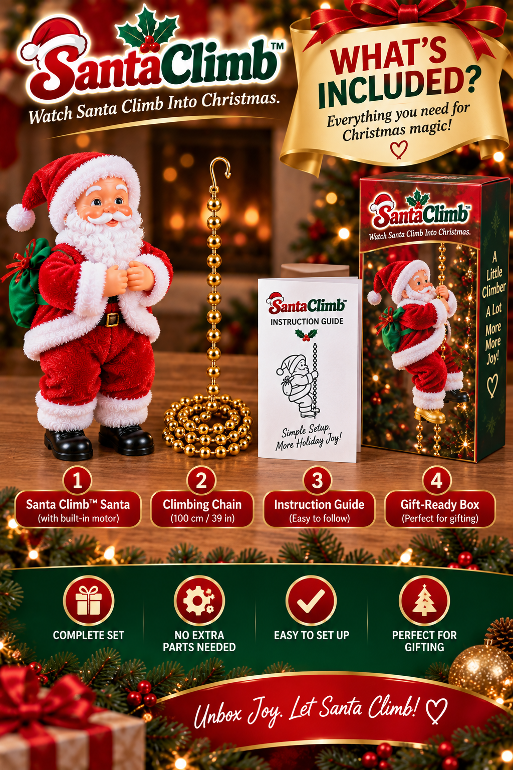Santa Climb™ | Animated Climbing Santa Christmas Decoration