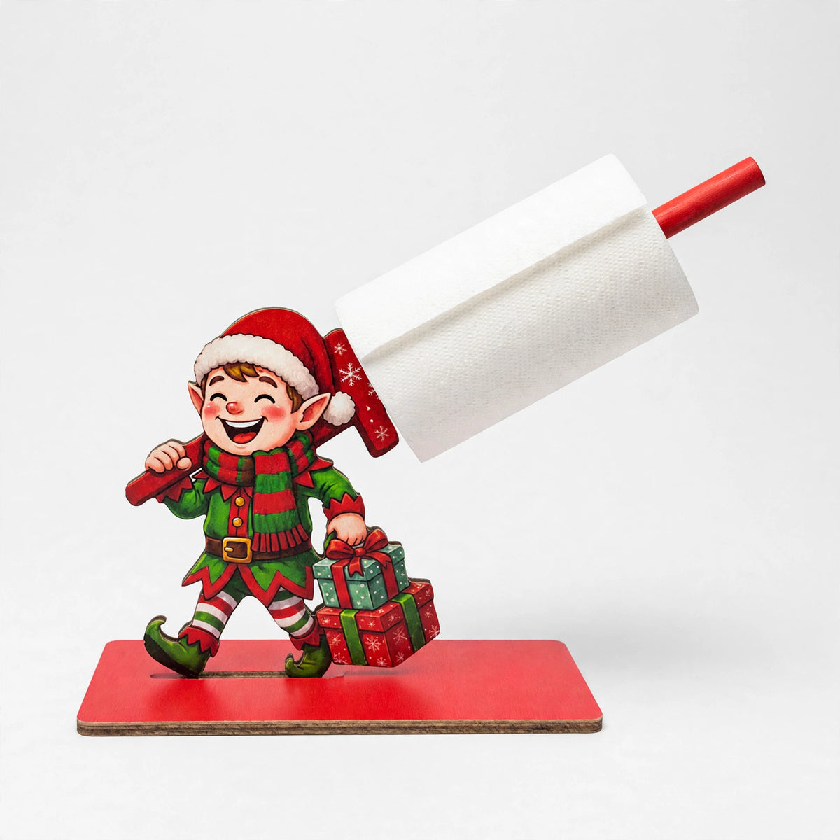 Kitchen Claus Elf Christmas paper towel holder